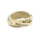 Triple Name Ring in Gold on Model