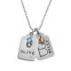 Mothers necklace with two customized charms
