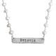 date bar necklace in silver and pearls