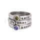 Set of three Birthstone Name Rings