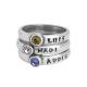 stackable birthstone name ring band with birthstone