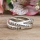 Personalized Mother's Name Ring Stamped with 3 names