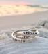 Personalized Family Name Ring on Model