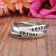 Personalized Mothers Ring Handstamped on model