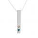 Silver Birthstone Bar Necklace, Family Totem Necklace | Nelle & Lizzy 1