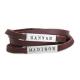 Leather and Sterling Silver Name Plate Wrap bracelet