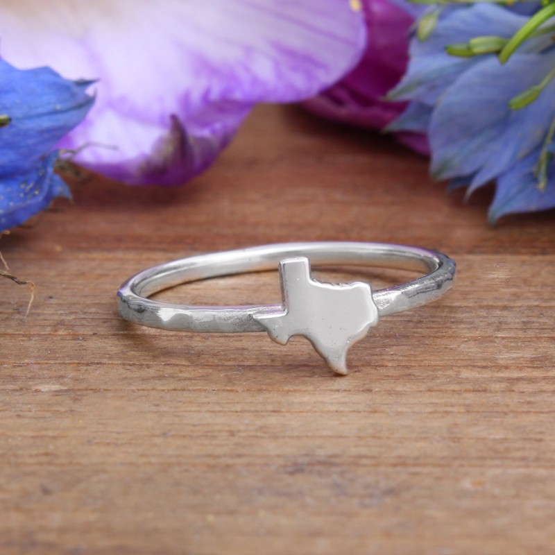 silver stackable texas ring