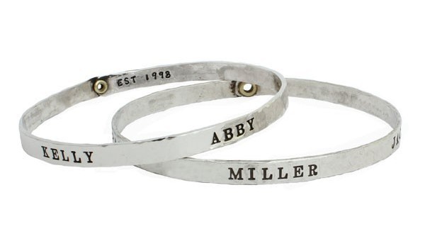 Personalized name bracelet.