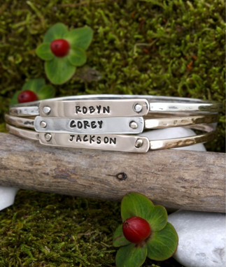 personalized bangle bracelets with custom nameplate