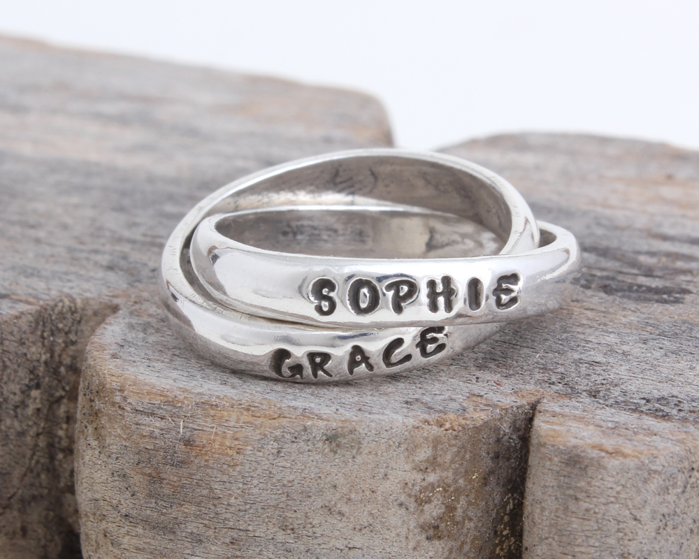 mothers name ring for two children