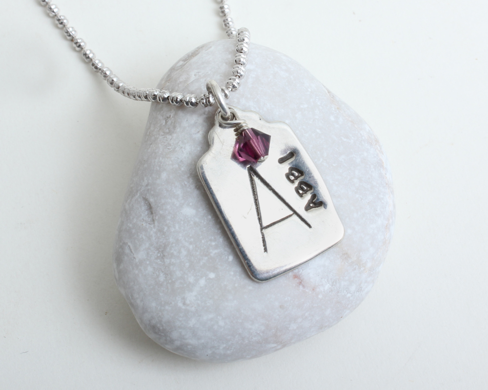 name and birthstone necklaces for new moms