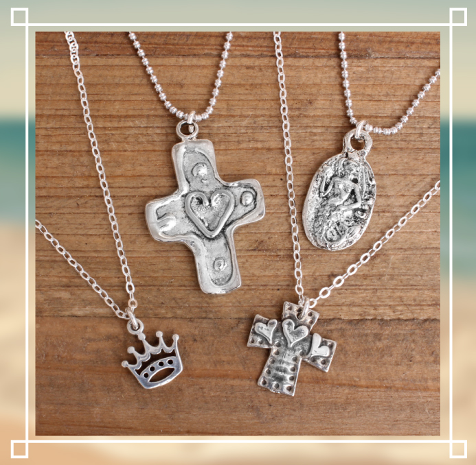 sale sterling silver charm necklaces