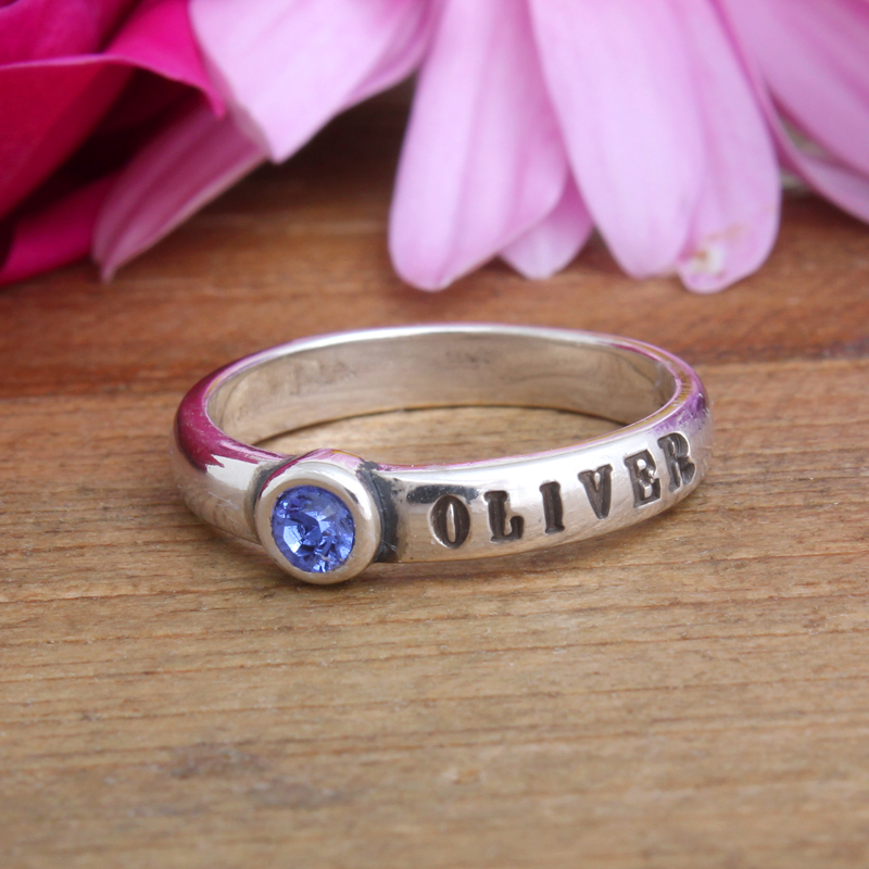 september birthstone name ring